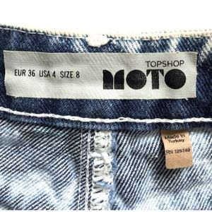 Topshop Moto Acid Denim Shorts